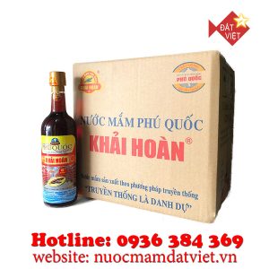 Nước mắm Khải Hoàn Phú Quốc 40 độ đạm 520ml (thùng 12 chai thủy tinh)