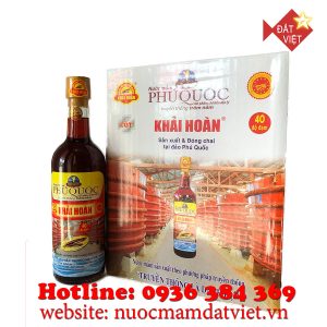 Nước mắm Khải Hoàn Phú Quốc 40 độ đạm 520ml (thùng 6 chai thủy tinh)