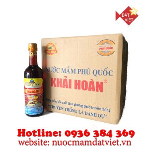 Nước mắm Khải Hoàn Phú Quốc 43 độ đạm 520ml (thùng 12 chai thủy tinh)