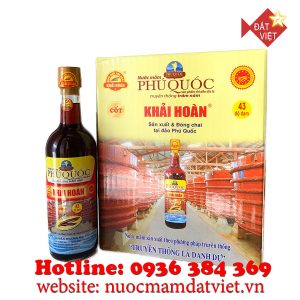 Nước mắm Khải Hoàn Phú Quốc 43 độ đạm 520ml (thùng 6 chai thủy tinh)